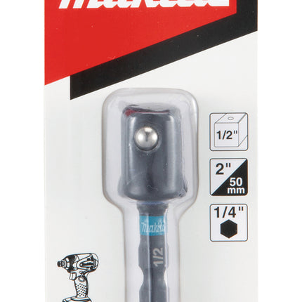 Makita B-66874 Adapter gniazda bitów 50 mm 1/4" sześciokątny - 1/2" kwadratowy