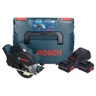 Bosch GKM 18V-50 Professional akumulatorowa pilarka tarczowa do metalu 18 V 136 mm bezszczotkowa + 2x akumulator ProCORE 8,0 Ah + ładowarka + L-Boxx