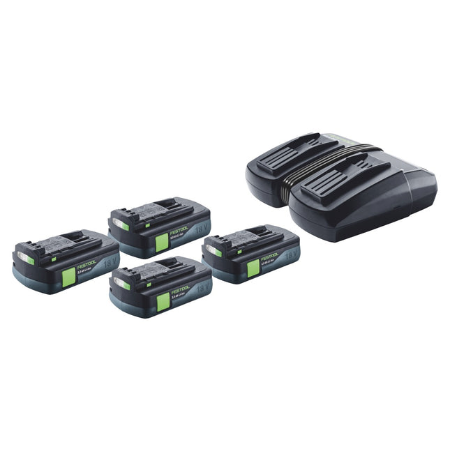 Festool Energie Set 4x BP 18 Li 3,0 C Akku 18 V 3,0 Ah / 3000 mAh Li-Ion ( 4x 577658 ) + TCL 6 DUO Doppel Ladegerät ( 577017 ) - Toolbrothers