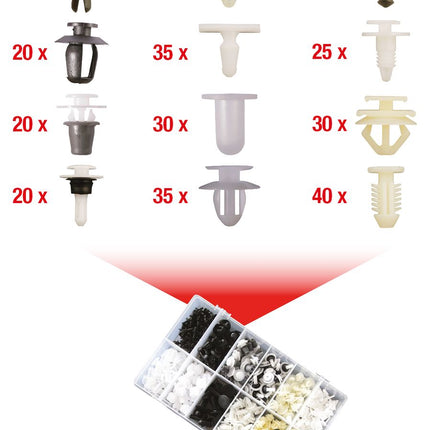 KS TOOLS Befestigungs-Clip-Satz Citroën/Peugeot, 345-tlg ( 420.0650 ) - Toolbrothers