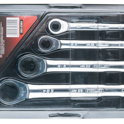KS TOOLS GEARplus Torx-E-Doppel-Ratschenringschlüssel-Satz, 4-tlg ( 503.4364 ) - Toolbrothers