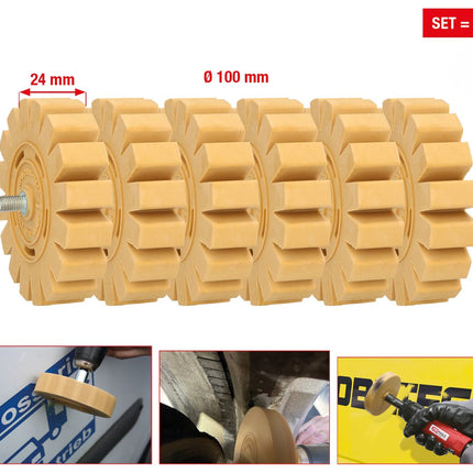 KS TOOLS Folienradierer mit Lamellen, 6er Pack ( 515.1366 ) - Toolbrothers