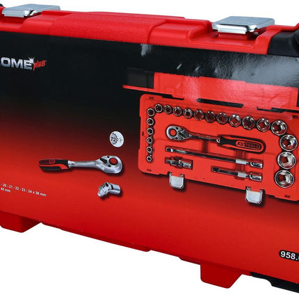 KS TOOLS 1/2" CHROMEplus Steckschlüssel-Satz, 24-tlg ( 958.0624 ) - Toolbrothers