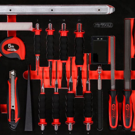 KS TOOLS Hammer- / Meißel- / und Messwerkzeug-Satz in Schaumstoffeinlage, 36-tlg ( 813.1036 ) - Toolbrothers