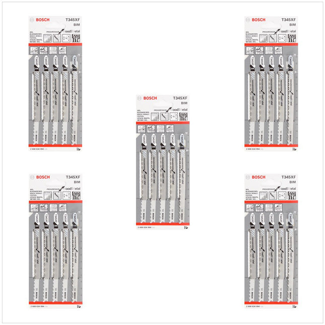 Bosch T 345 XF Stichsägeblätter Progressor for Wood and Metal 25 Stk. 132 mm ( 2608634994 ) - Toolbrothers