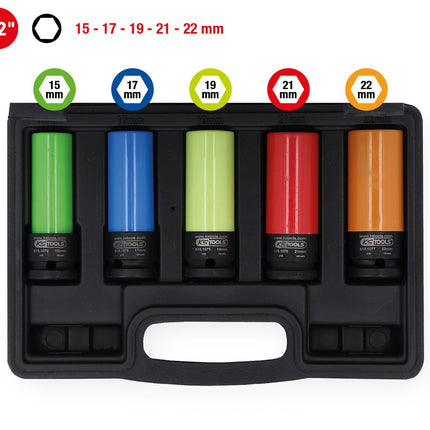 KS TOOLS 1/2" Alu-Felgen Kraft-Stecknuss-Satz robust, 5-tlg ( 515.0870 ) - Toolbrothers