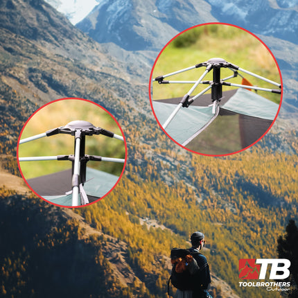 Toolbrothers Outdoort zestaw kempingowy namiot dla 2-4 osób namiot hydrauliczny namiot pop-up + sprzęt kempingowy 12 szt.