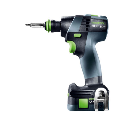 Festool TXS 12 2,5-Set akumulatorowa wiertarko-wkrętarka 12 V 30 Nm bezszczotkowa ( 576874 ) + 2x akumulator 2,5 Ah + ładowarka + zestaw bitów + systainer