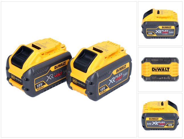 2x akumulator DeWalt DCB 548 18 V / 54 V maks. 12 Ah / 12000 mAh Li-Ion XR FLEXVOLT - ze wskaźnikiem poziomu naładowania