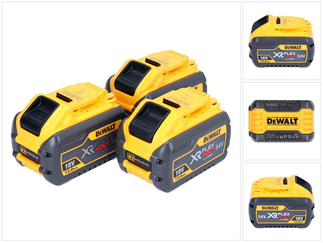 Akumulator DeWalt 3x DCB 548 18 V / 54 V maks. 12 Ah / 12000 mAh Li-Ion XR FLEXVOLT - ze wskaźnikiem poziomu naładowania