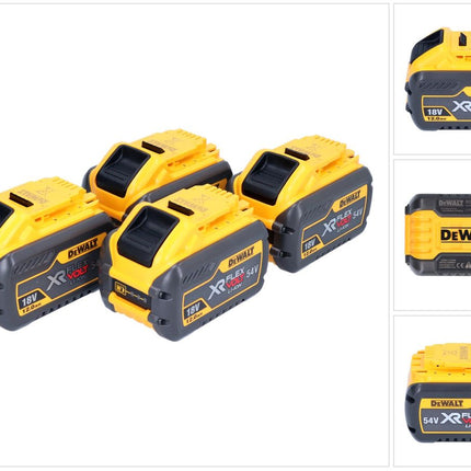 Akumulator DeWalt 4x DCB 548 18 V / 54 V maks. 12 Ah / 12000 mAh Li-Ion XR FLEXVOLT - ze wskaźnikiem poziomu naładowania