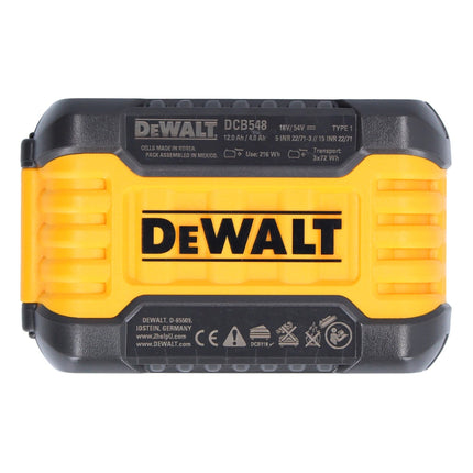 Akumulator DeWalt 4x DCB 548 18 V / 54 V maks. 12 Ah / 12000 mAh Li-Ion XR FLEXVOLT - ze wskaźnikiem poziomu naładowania