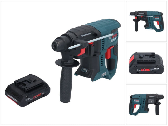 Bosch GBH 18V-21 Professional akumulatorowa wiertarko-wkrętarka udarowa 18 V 2,0 J SDS plus Brushless + 1x akumulator ProCORE 4,0 Ah - bez ładowarki