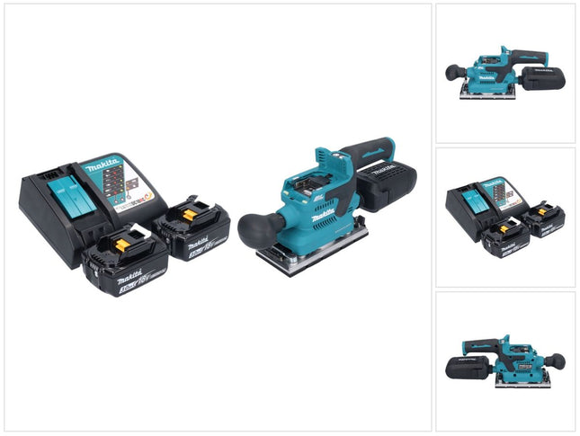 Makita DBO 382 RF akumulatorowa szlifierka oscylacyjna 18 V 93 x 185 mm bezszczotkowa + 2x akumulator 3,0 Ah + ładowarka