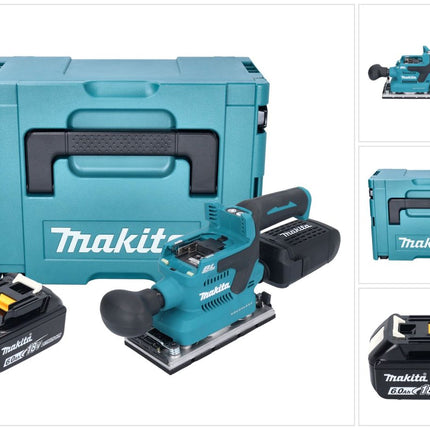 Makita DBO 382 G1J akumulatorowa szlifierka oscylacyjna 18 V 93 x 185 mm bezszczotkowa + 1x akumulator 6,0 Ah + Makpac - bez ładowarki