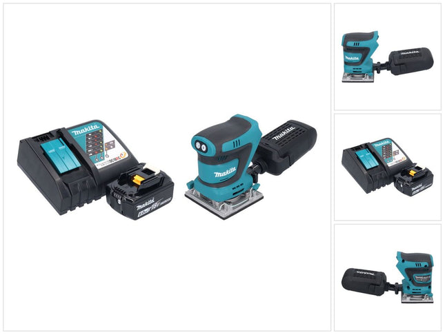 Makita DBO 484 RG1 akumulatorowa szlifierka oscylacyjna 18 V 112 x 102 mm + 1x akumulator 6,0 Ah + ładowarka