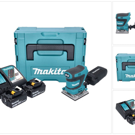 Makita DBO 484 RTJ akumulatorowa szlifierka oscylacyjna 18 V 112 x 102 mm + 2x akumulator 5,0 Ah + ładowarka + Makpac