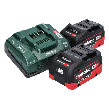 Metabo WVB 18 LTX BL 15-125 Szybka akumulatorowa szlifierka kątowa 18 V 125 mm bezszczotkowa + 2x akumulator 8,0 Ah + ładowarka + metaBOX