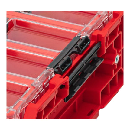 Qbrick System ONE Organizer XL 2.0 Long Bin RED ULTRA HD Niestandardowy, sztaplowany 582 x 387 x 131 mm 13,5 l IP66 z 4 wkładami i 12 przegrodami
