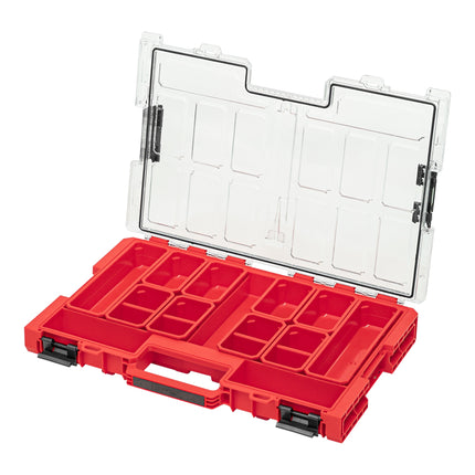 Qbrick System ONE Organizer L 2.0 RED ULTRA HD sztaplowany 531 x 379 x 77 mm 6 l IP66 z 10 wkładami