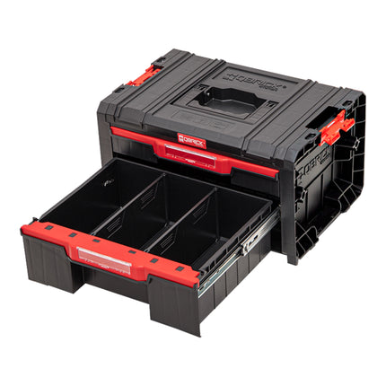 Qbrick System PRO Drawer 2 Toolbox 2.0 Basic z możliwością sztaplowania 450 x 310 x 244 mm 4,5 l 9,5 l IP54 z dwiema szufladami 5 przegródek