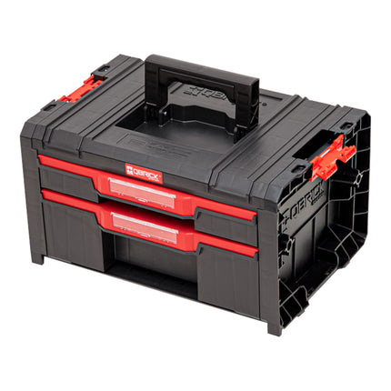 Qbrick System PRO Drawer 2 Toolbox 2.0 Basic z możliwością sztaplowania 450 x 310 x 244 mm 4,5 l 9,5 l IP54 z dwiema szufladami 5 przegródek