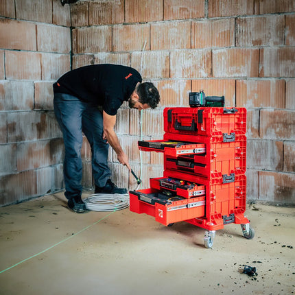 Qbrick System PRO Drawer 2 Toolbox 2.0 Expert RED ULTRA HD Toolbox 450 x 310 x 244 mm 14 l sztaplowany IP54 z 2 szufladami