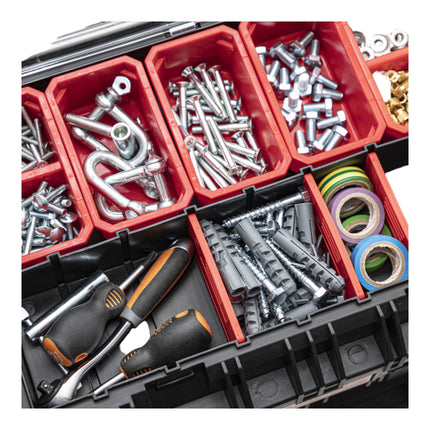 Qbrick System PRIME Toolbox 250 Expert z organizerem do sztaplowania 535 x 327 x 277 mm 26l IP66 z 10 przegrodami + 5 wkładkami