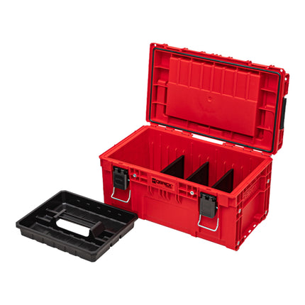 Qbrick System PRIME Toolbox 250 Expert RED ULTRA HD Custom z organizerem do sztaplowania 535 x 327 x 277 mm 26 l IP66 z 5 wkładkami i 10 przegrodami
