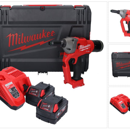 Milwaukee M18 ONEFPRT-402X nitownica akumulatorowa 18 V 20 kN bezszczotkowa + 2x akumulator 4,0 Ah + ładowarka + skrzynka HD