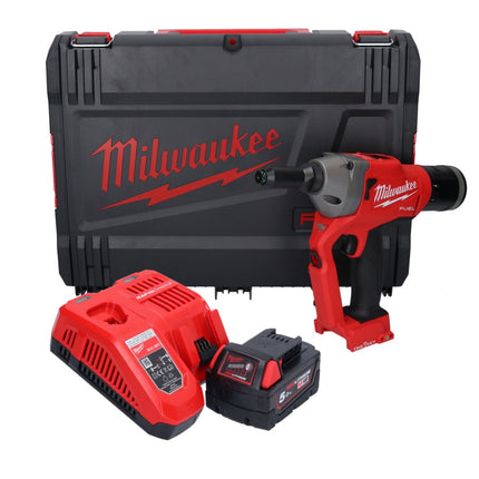 Milwaukee M18 ONEFPRT-501X nitownica akumulatorowa 18 V 20 kN bezszczotkowa + 1x akumulator 5,0 Ah + ładowarka + pudełko HD