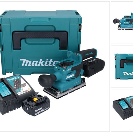 Makita DBO 381 RM1JU Akumulatorowa szlifierka oscylacyjna 18 V 93 x 185 mm bezszczotkowa + 1x akumulator 4,0 Ah + ładowarka + Makpac
