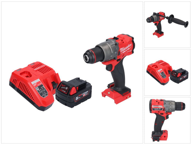 Milwaukee M18 FPD3-501 akumulatorowa wiertarko-wkrętarka udarowa 18 V 158 Nm bezszczotkowa + 1x akumulator 5,0 Ah + ładowarka