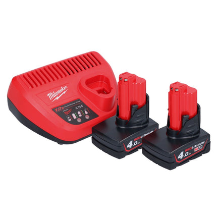 Milwaukee M12 BBL-402 akumulatorowa dmuchawa 12 V + 2x akumulator 4,0 Ah + ładowarka