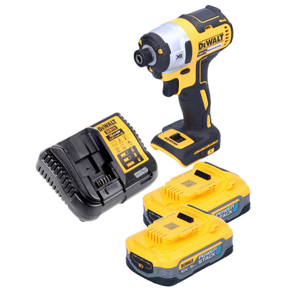 Akumulatorowy klucz udarowy DeWalt DCF 887 H2 18 V 205 Nm 1/4" bezszczotkowy + 2x akumulator powerstack 5,0 Ah + ładowarka