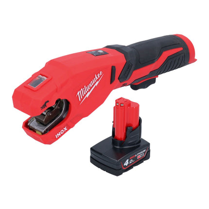 Milwaukee M12 PCSS-401 akumulatorowy obcinak do rur ze stali nierdzewnej 12 V 12 - 28 mm + 1x akumulator 4,0 Ah - bez ładowarki