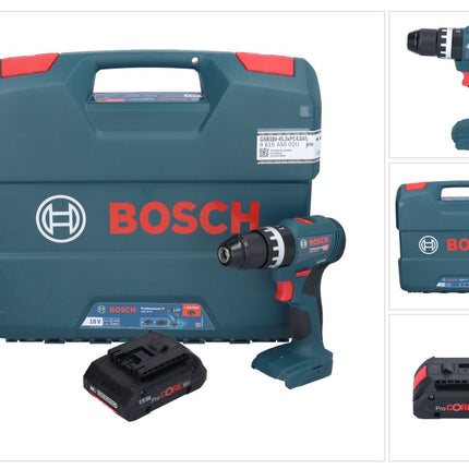 Bosch GSB 18V-45 Profesjonalna akumulatorowa wiertarko-wkrętarka udarowa 18 V 45 Nm bezszczotkowa + 1x akumulator ProCORE 4,0 Ah + walizka L - bez ładowarki