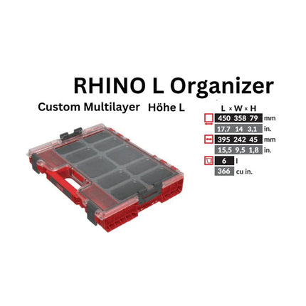Toolbrothers RHINO L Organizer ULTRA wysokość L Niestandardowy wielowarstwowy 6 l IP54