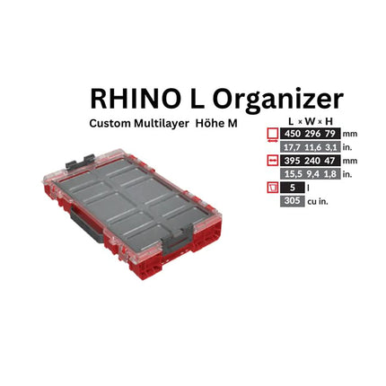 Toolbrothers RHINO L Organizer ULTRA wysokość M Niestandardowy wielowarstwowy 5 l IP54