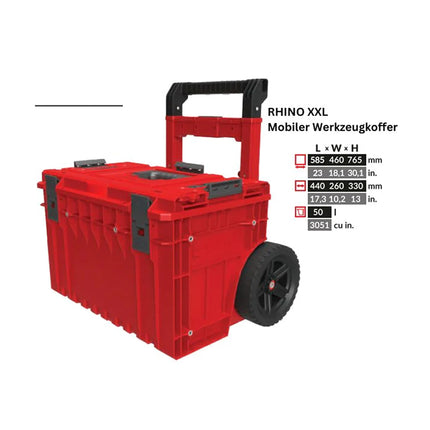 Toolbrothers RHINO XXL Cart Plus ULTRA - Mobilna walizka narzędziowa 52 l IP66 z podwójnym uchwytem teleskopowym
