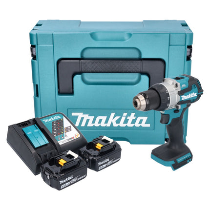Makita DDF 489 RMJ akumulatorowa wiertarko-wkrętarka 18 V 73 Nm bezszczotkowa + 2x akumulator 4,0 Ah + ładowarka + Makpac