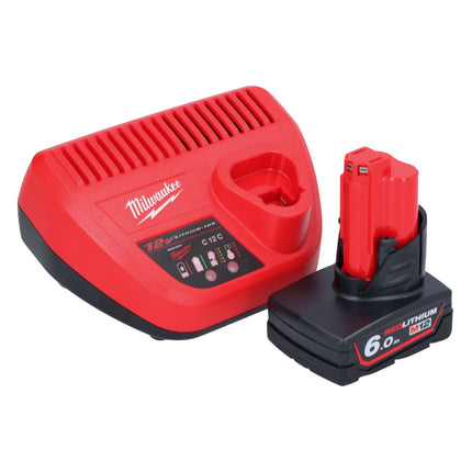 Milwaukee M12 FPD2-601 akumulatorowa wiertarka udarowa 12 V 45 Nm bezszczotkowa + 1x akumulator 6,0 Ah + ładowarka