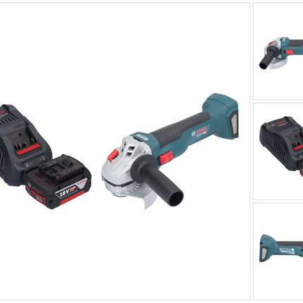 Bosch GWS 18V-10 Profesjonalna akumulatorowa szlifierka kątowa 18 V 115 mm bezszczotkowa + 1x akumulator 5,0 Ah + ładowarka