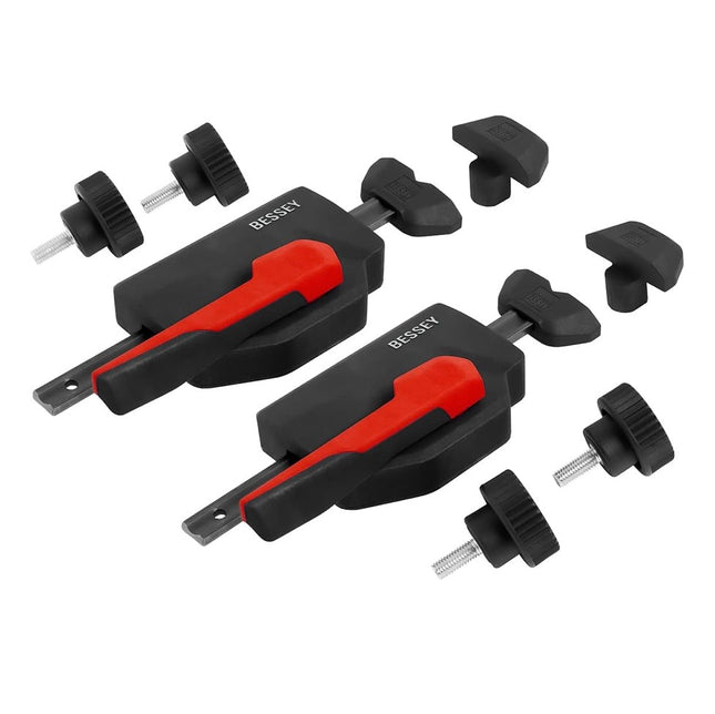 Bessey WNS-SET-MFT Zacisk poziomy do stołów wielofunkcyjnych Siła mocowania przy średnicy otworu 20 mm i grubości płyty min. 19 mm do 750 N