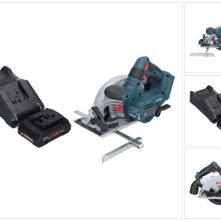 Bosch GKS 18V-57-2 Professional akumulatorowa pilarka tarczowa 18 V 165 mm bezszczotkowa + 1x akumulator ProCORE 4,0 Ah + ładowarka