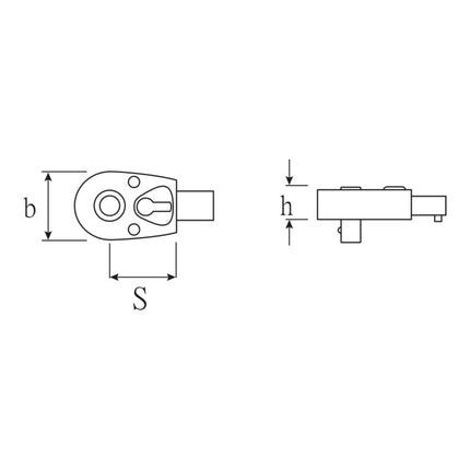 STAHLWILLE 725QR/ 5 3/8 ″ 9 x 12 mm (4000826589 ) grzechotka dwustronna z dźwignią wkładaną