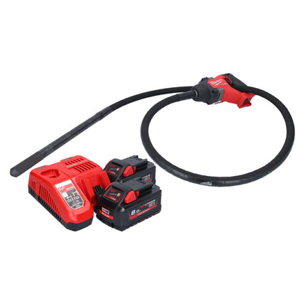 Milwaukee M18 FCVN24-802 Akumulatorowy wibrator do betonu 18 V 2,4 m bezszczotkowy + 2x akumulator 8,0 Ah + ładowarka