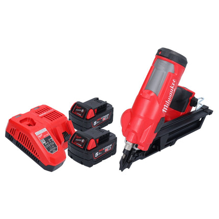 Milwaukee M18 FFN-502 gwoździarka akumulatorowa 18 V 50 - 90 mm bezszczotkowa + 2x akumulator 5,0 Ah + ładowarka