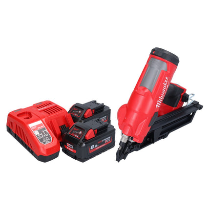 Milwaukee M18 FFN-802 gwoździarka akumulatorowa 18 V 50 - 90 mm bezszczotkowa + 2x akumulator 8,0 Ah + ładowarka