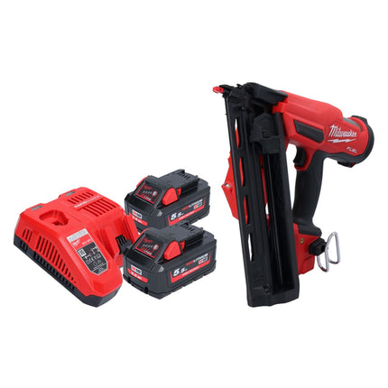 Milwaukee M18 FN16GA-552 Gwoździarka akumulatorowa 18 V 32 - 64 mm bezszczotkowa + 2x akumulator 5,5 Ah + ładowarka